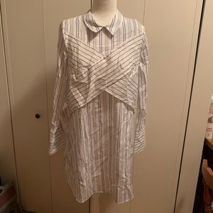 BCBGMAXAZRIA Striped Shirt-Dress (S)